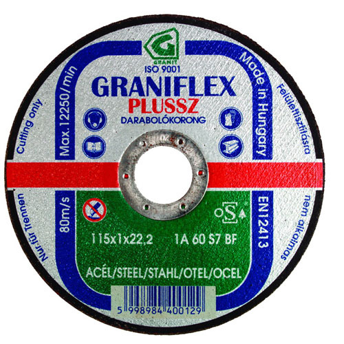 025540 Graniflex Plussz 1A vágókorong acélokhoz 115 x 1 x 2,22