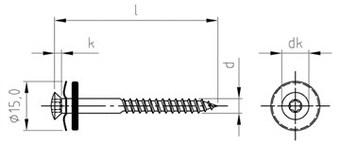 A 9287 d  4.5 x  55 /33 A2-CU fgf. TX facsavar különálló tömítő alátéttel-a