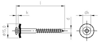 A 9287 d  4.5 x  60 /36 A2-CU fgf. TX facsavar ragasztott tömítő alátétte-a