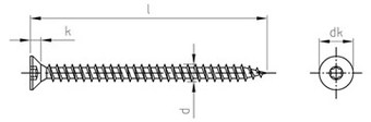 A 7505-1 TX20 d 4 x  60 /60 A2 állványcsavar sülly.f.90° hegyes végű TX-a