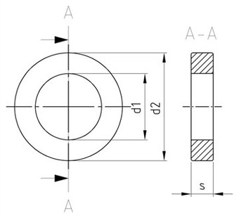 D 7989 d 36 x 60 x 8 A2 vastag alátét acélszerkezetekhez-a