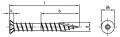 A 17512 TX20 d 5.3 x  100 /50 A2 teraszcsavar kis-, sülly. f. 80° önmetsző TX-a