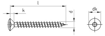 A 7507 TX10 d 3 x  20 /20 A2 állványcsavar lf. 90° hegyes végű TX-a