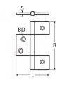 A 8859 A 85x30x1,5 A2 három füles  zsanér-a