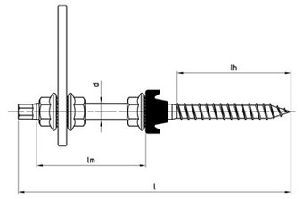 A 8215 M  10 x 160 LM= 70 mm LH= 67 mm A2 mosdócsavar SW7 vég 9035, 6923, EPDM-a