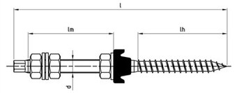 A 8215 M  10 x 200 LM= 85 mm LH= 67 mm A2 mosdócsavar SW7 vég 125, 934, EPDM