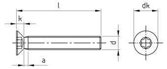 I 14581 (965) M  4 x 22 A2 TX20 süllyesztettfejű TX csavar-a