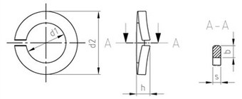 D 128 d  2.1 x 4,4 x 0.5 ( M  2 ) A4 ívelt rugós A típ. alátét-a