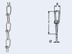 A 8695 d  2.5 L 35x11 A4 csomózott lánc BL 70